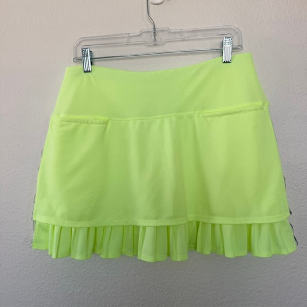 Lucky in Love Freedom Skort 15" Lemon Frost Women Large Side Stripe Pleated Hem